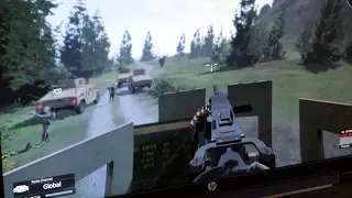 Soldiers Use Virtual Battle Space Trainer