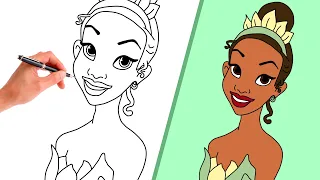 How To Draw PRINCESS TIANA! // THE PRINCESS AND THE FROG // Step-By-Step