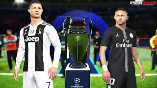 PES 2019 | Juventus vs PSG | Final UEFA Champions League | CR7 vs Neymar | Full Match | Gameplay PS4