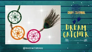 How to make Dream Catcher using Bangles | Peacock Feather | Wall Hanging | DIY Room Decor !