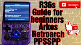 R36s new update guide how to use PPSSPP Arkos ,Retroarch , for beginners