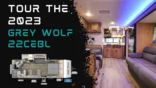 Tour the ALL-NEW 2023 Grey Wolf 22CEBL Travel Trailer