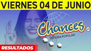 Sorteo Lotería popular Chances del Viernes 4 de junio del 2021