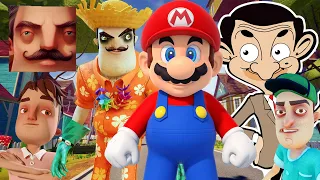 Hello Neighbor - New Secret Neighbor Summer Mr Bean Wednesday Addams Mario History