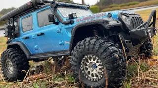 Jeep Wrangler RC trail in the rain part1 absima sherpa yikong 4102 pro スケールクローラー ロッククローラー