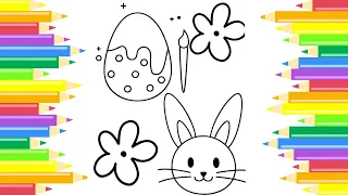Easter Egg and Easter Bunny Colouring