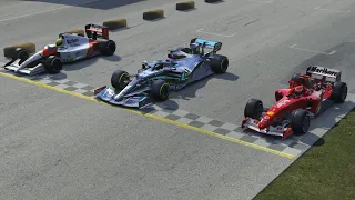 McLaren MP4/5B 1990 Senna vs Mercedes-AMG W11 EQ 2020 Hamilton vs Ferrari F2004 Schumacher