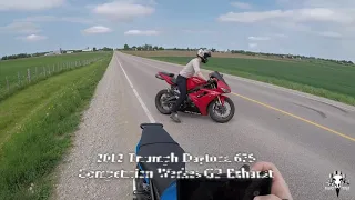 Triumph Daytona 675 with Competition Werkes GP Exhaust Flyby
