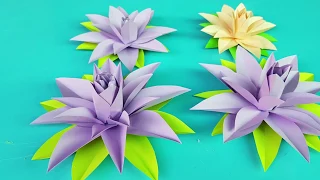 DIY How to Make Most Beautiful Lotus - Water Lily With Paper - Crafts Paper Flowers