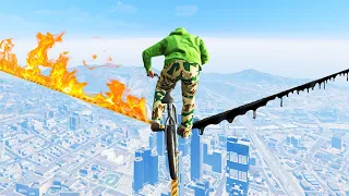 LEFT or RIGHT Tightrope?! (GTA 5 Parkour)