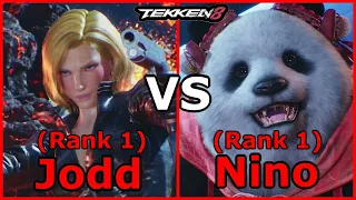 Tekken 8 - Jodd (#1 Nina) VS Nino (#1 Panda) | Best of 3 | Tekken 8 Replays Battles | Online