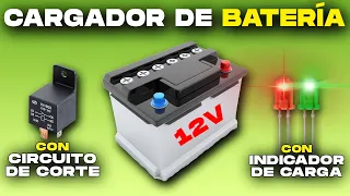 Cargador De Batería 12V Con Indicador Y Circuito De Corte