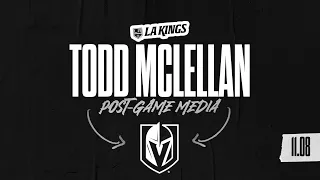 Head Coach Todd McLellan | 11.08.23 LA Kings Postgame Media following Vegas Golden Knights