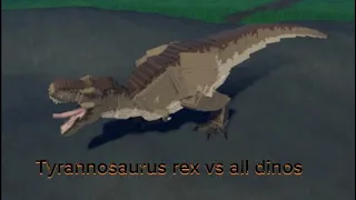 Tyrannosaurus rex vs all dinosaurs (Roblox Jurassic Blocky)