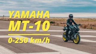 YAMAHA MT-10 0-250km/h on a RUNWAY!
