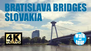 Bratislava Bridges, Virtual Walking Tour - Slovakia in 4K UHD (60 fps)