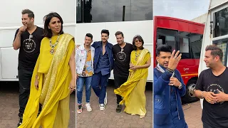 Marzi Pestonji, Karan Kundra, Rajiv Adatia with Neetu Singh Kapoor at Dance Deewane junior set |