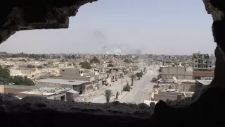 Destruction in Raqa as SDF forces advance