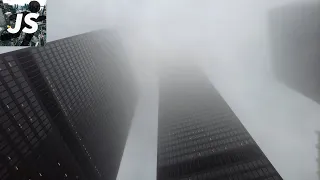 Fog Covered Financial District Skyscrapers | Toronto Walk (Nov 2022)