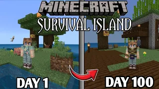 I Survived 100 days on a Survival Island in Minecraft pe 😱 l( HINDI) #minecraftpe