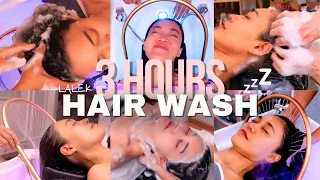 ASMR 3 hours HAIR WASH TIL YOU SLEEP 😴 NO TALKING Best Relaxing Head Wash & Massage Compilation