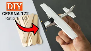 How to make an aeroplane with ice cream sticks - CESSNA 172 #cessna172 #diy