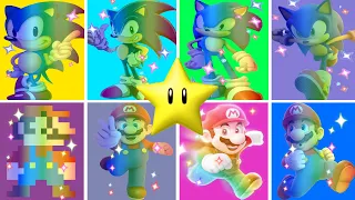 Evolution of Super Mario And Sonic Super Stars in Super Mario Games (1985-2024)
