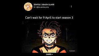 Can't wait for 9 April to start Season 3 💙 #anime #demonslayer #shorts