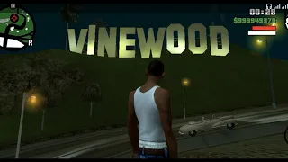 GTA San Andreas Vinewood Sign location View at Night