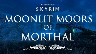 Moonlit Moors of Morthal | Exploring Skyrim's Moors in Bright Moonlight | Skyrim Music & Ambience