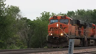 BNSF 5967 leads a empty coal train through Villisca Iowa (5/30/24)