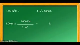 Unit conversion: cubic meters (m^3) to liters (L)