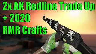 TWO AK Redline Trade Ups + 2020 RMR sticker crafts (100T + Faze) - CSGO