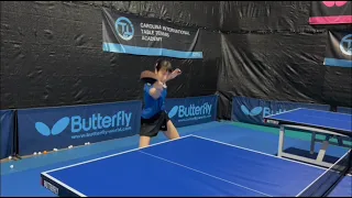 Butterfly Training Tips with Jiangshan Guo - Long Pips Backhand Attack