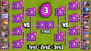 TORNEO de CARTAS de 3 de ELIXIR | 1vs1 - 2vs2 - 3vs3 | Clash Royale