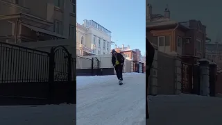 Первый СНЕГ на САМОКАТЕ #35region #winter #scooter #vologda #snowscoot #winter2023 #scootertricks