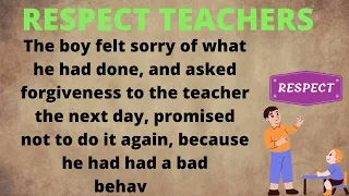 Respect Teachers | Moral Stories for kids #SpeechonRespectTeachers