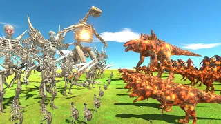 Skeleton Team VS Lava Team - Animal Revolt Battle Simulator