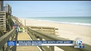 Rebuilding beaches one month after Sandy