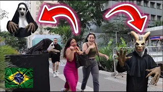 Nun Prank VS Demon Prank Scaring Beautiful Brazilian Girls