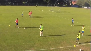 Fussballtraining: Passübung - Doppelpass mit Pass in die Tiefe