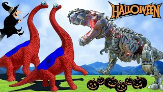 Spiderman T-Rex vs Halloween Dinosaur EVOLUTION OF Tyrannosaurus vs Brachiosaurus