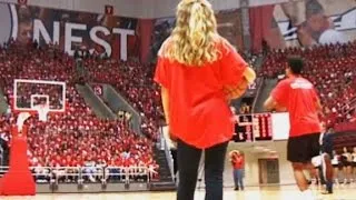 Student's half-court shot for free tuition