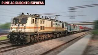 Pune AC Duronto Express At Full Speed 130 KMPH ll Indian Railways