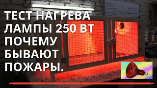 Тест лампы 250 ватт. Отопление для цыплят. Какая тут пожаробезопасность!