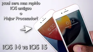 PRUEBA de VELOCIDAD iPhone 7 iOS 14.6 vs iPhone 8 iOS 15.2 🔥 ¿ cual es mas RAPIDO ? 🤔 - RUBEN TECH !