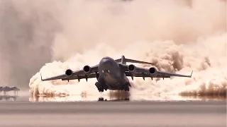 Watch This C-17 Making A Gigantic Dust Cloud – Dry Lake Bed Takeoff