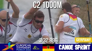 C2 Men 1000m Final A | GERMANY CHAMPION | European Championships Munich 2022 | WAYkVlogs