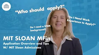 Tips for MIT Sloan's Master of Finance Application