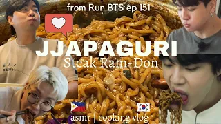 Jjapaguri from Run BTS ep151 (aka Steak Jjapaguri 'Ram-don' from Parasite) 짜파구리 ASMR 홈쿡 cooking vlog